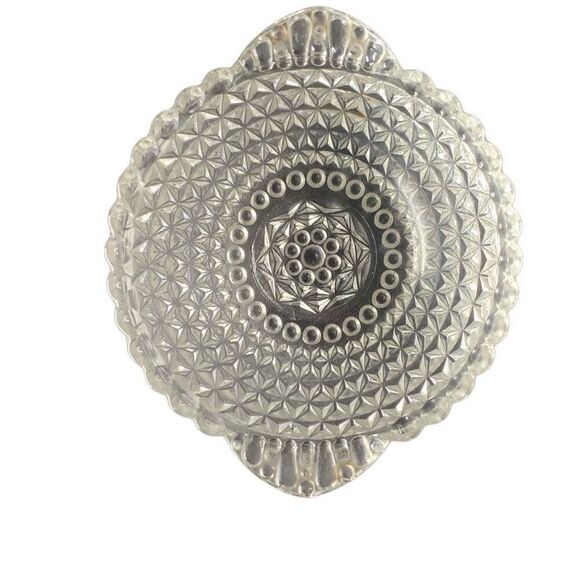 Vintage Crystal Cut Double Handle Bowl Elegant Perfect for Candy Keys and More - Picture 7 of 9